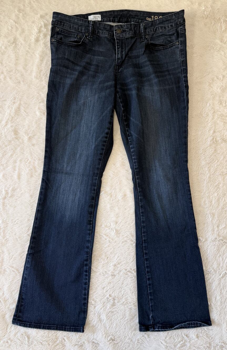 Gap 1969 Skinny Bootcut Jeans Womens 32 14 Regular Dark Wash Stretch Denim
